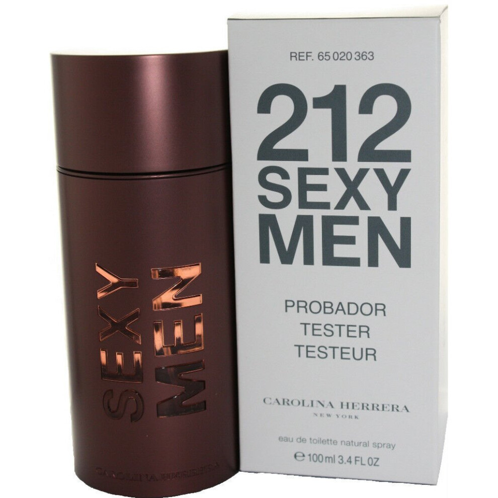 212 SEXY BY CAROLINA HERRERA 3.4/3.3 EDT SPRAY TESTER FOR MEN NEW IN TESTER BOX