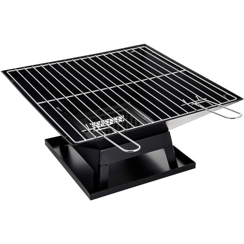 Practical Square Steel Portable Fire Pit Grill Camping Barbecue Garden 2