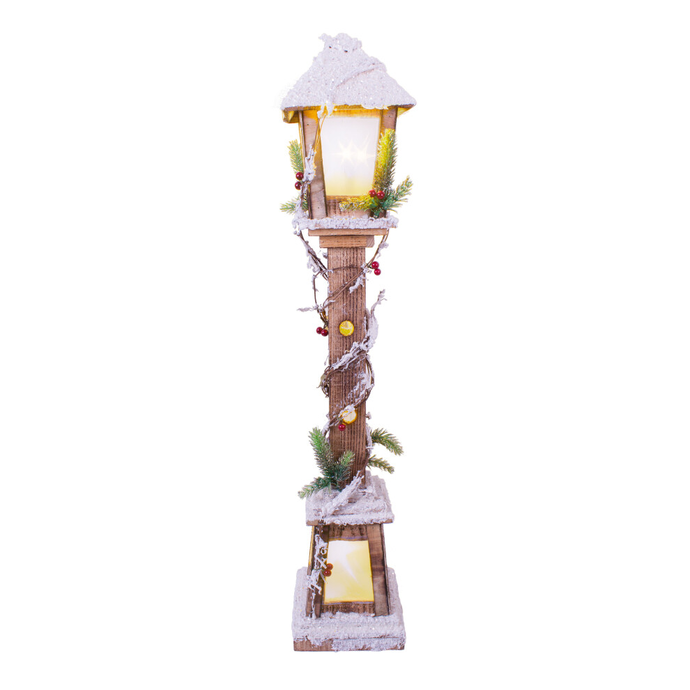 The Christmas Workshop 71200 Snow Topped Wooden Lamppost / 10 Leds