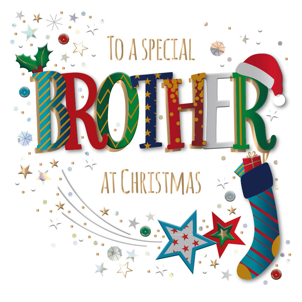 To A Special Brother Embellished Christmas Greeting Card Special Xmas Cards