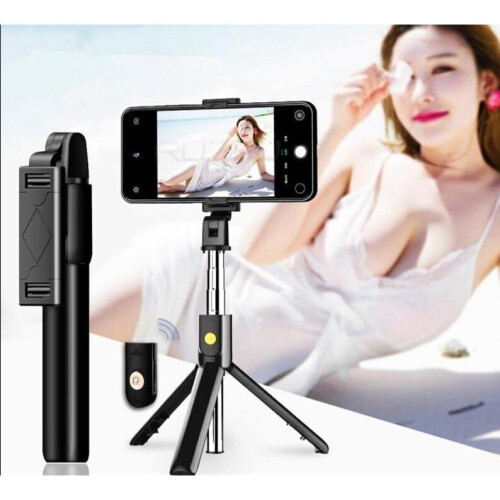 (White) Ruzsj K07 Wireless Bluetooth Selfie Stick Foldable Mini Tripod Expandable Monopod 1