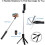 (White) Ruzsj K07 Wireless Bluetooth Selfie Stick Foldable Mini Tripod Expandable Monopod 5