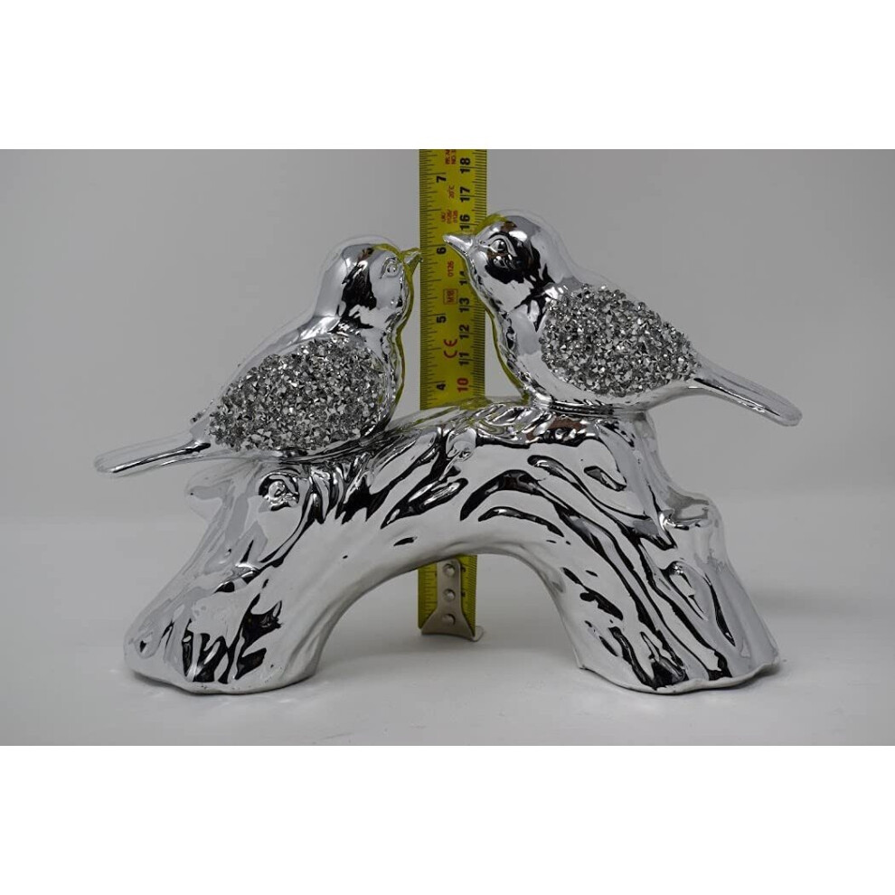 Silver bird Sparkle Ornament Bling Crushed Diamond Home Decor