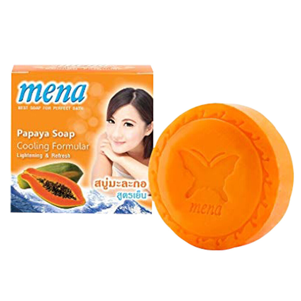 Mena Papaya Cooling Refresh Soap 150g - Deep Cleansing, Brightening & Soothing Aroma