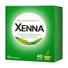 Xenna – zioła na zaparcia, saszetki z liści senesu, 40 sztuk, działanie po 8–12 h