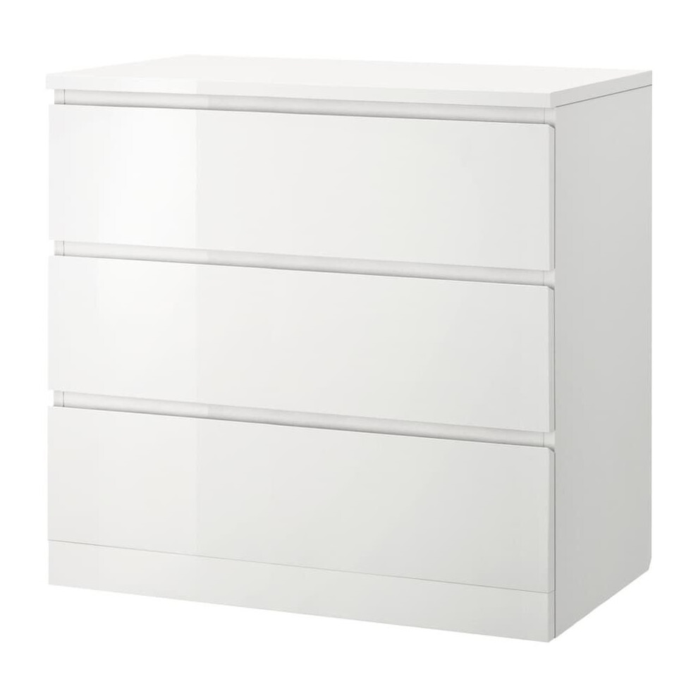 Malm gloss white store chest of drawers