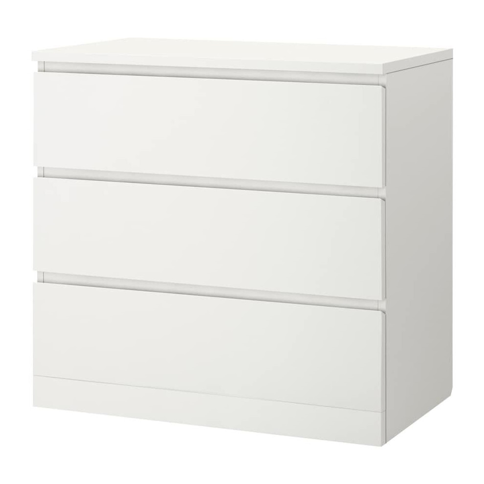 Ikea MALM Chest of 3 drawers, white 80x78 cm