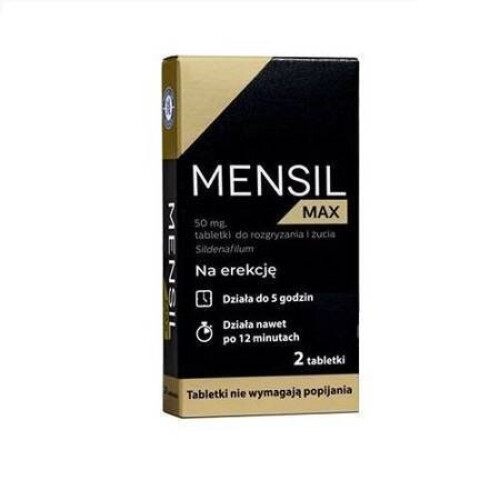Mensil Max 50 mg, 4  tablets for adult men with erectile dysfunction