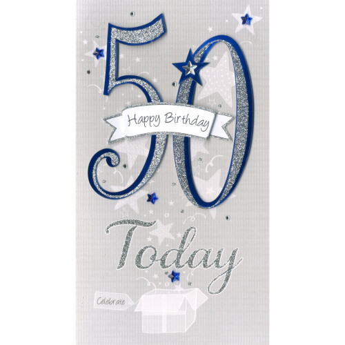 Happy 50th Birthday Greeting Card Hand-Finished Champagne Range Cards ...