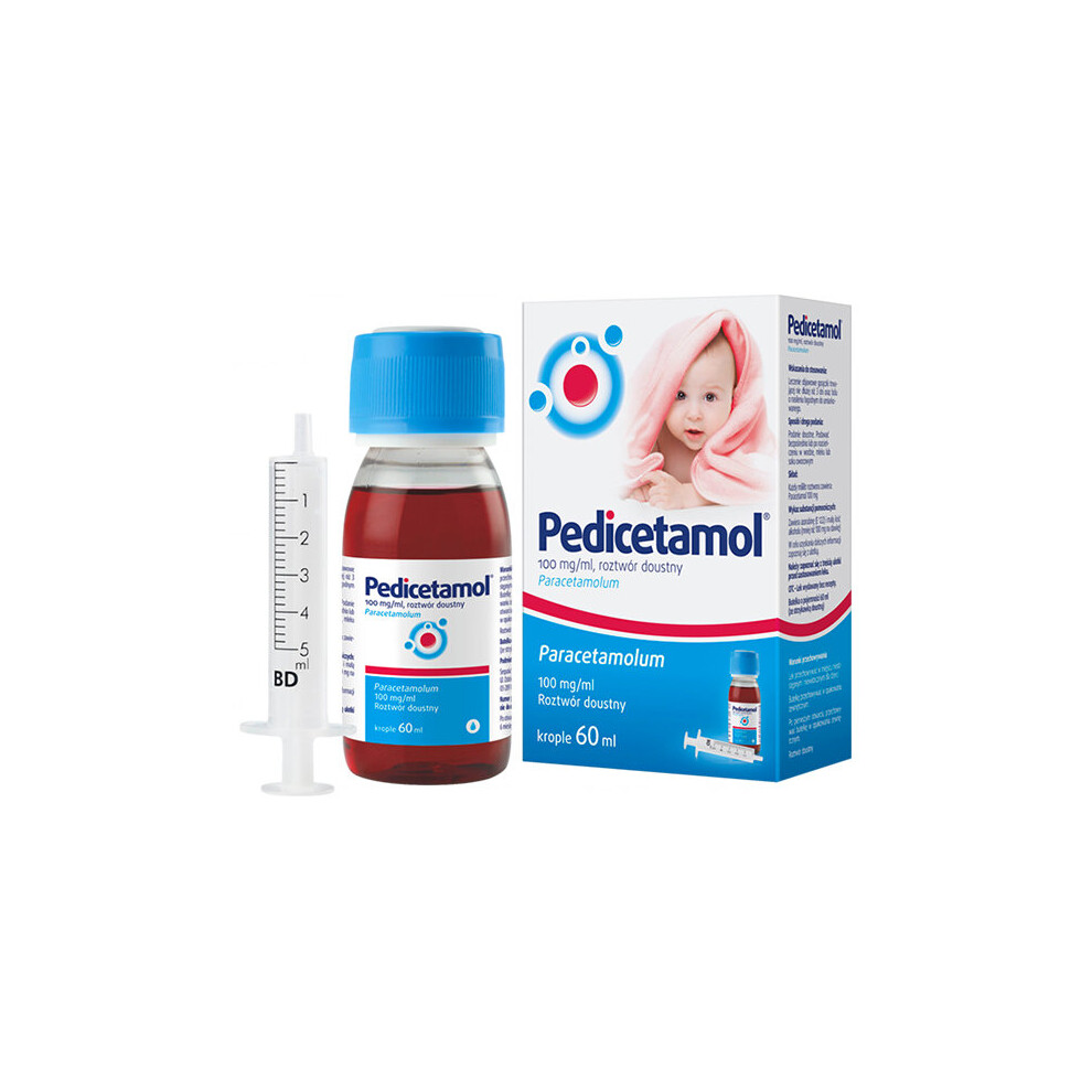 Pedicetamol oral solution for children and infants from birth, 60 ml