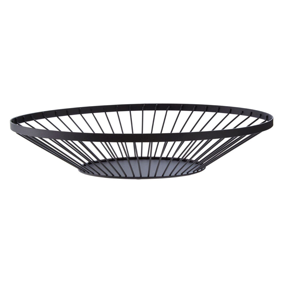 Premier Housewares Flat Fruit Basket With Matte Frame Black