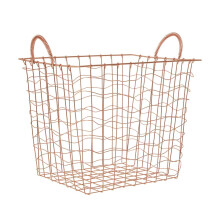 Stylish Copper Plated Basket, Functional Wireframe Basket For Kitchen, High Quality Contemporary Basket