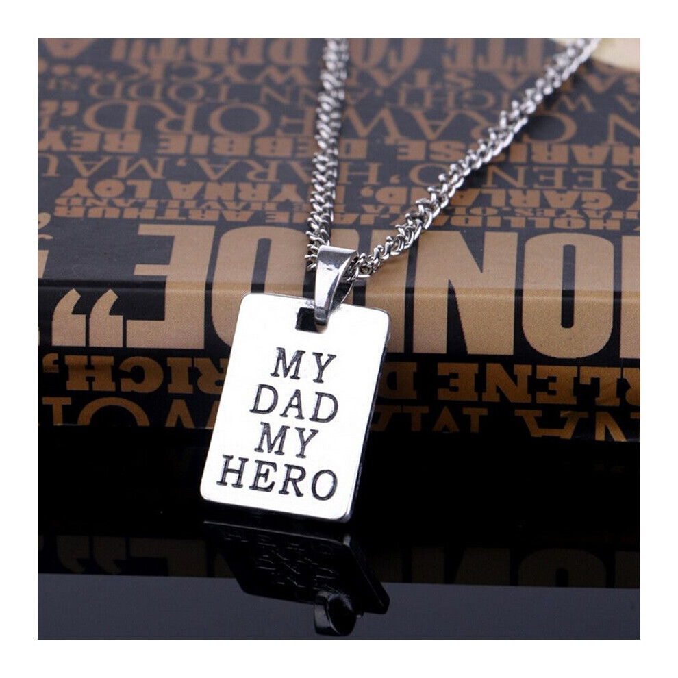 My Dad My Hero Charms Pendant Chain Boho Statement Jewelry Choker Necklace Father's Day Gift