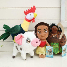 4PCS Moana Movie Maui Pua Heihei Cartoon Soft Plush Kids Doll Toy