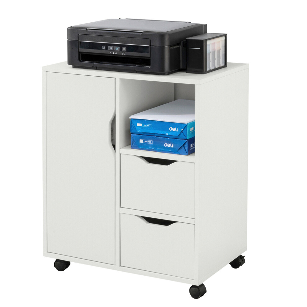 SoBuy FBT105-W, Home Office File Cabinet Printer Stand on Wheels