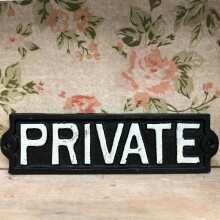 Black Cast Iron Private Sign