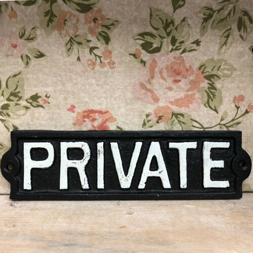 Black Cast Iron Private Sign 1