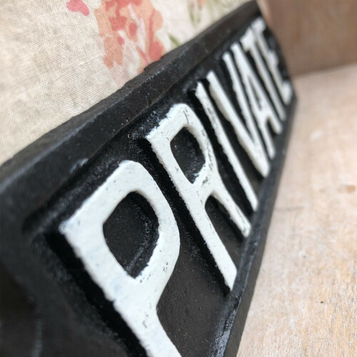 Black Cast Iron Private Sign 2