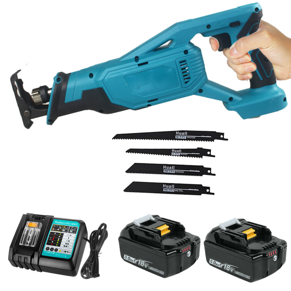 Cordless Reciprocating Saw+2battery+Charger-Makita Battery Compatible