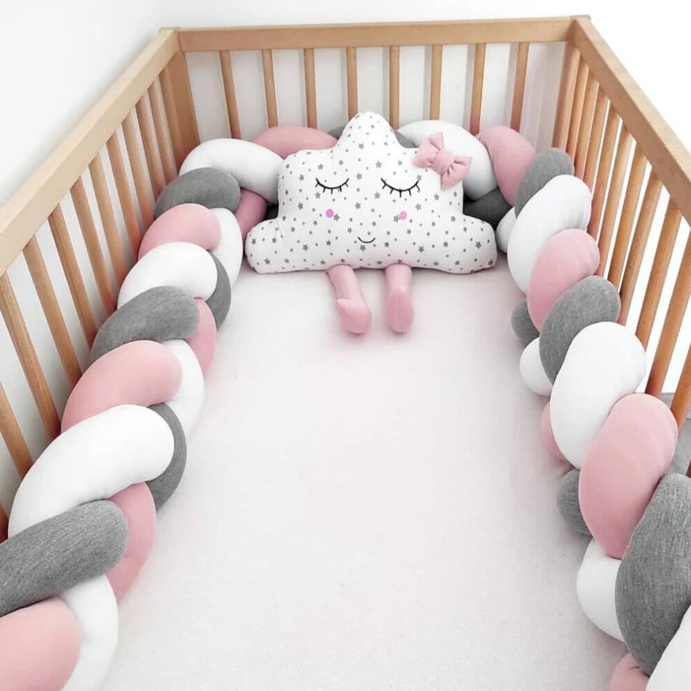 Mesh Crib Braided Crib Bumper Pads Super Soft Knot Ball Pillow
