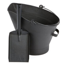 Fireplace Waterloo Style Black Coal Scuttle Bucket Hod with Shovel