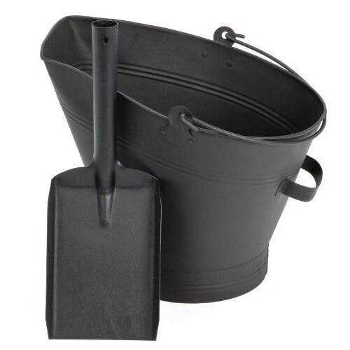 Fireplace Waterloo Style Black Coal Scuttle Bucket Hod with Shovel