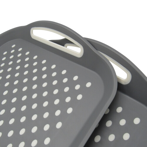 Plastic Non Slip Serving Tray X2 (Grey Food Drink Home) 1