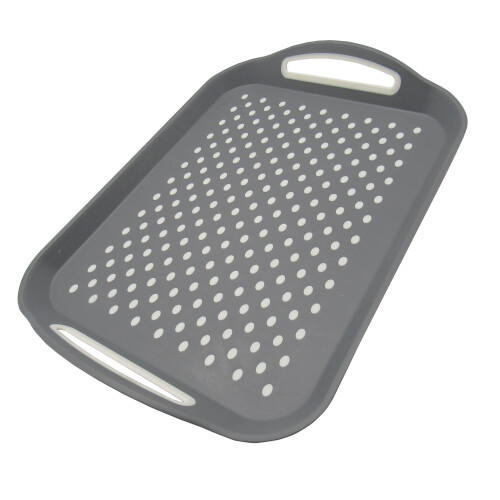 Plastic Non Slip Serving Tray X2 (Grey Food Drink Home) 2