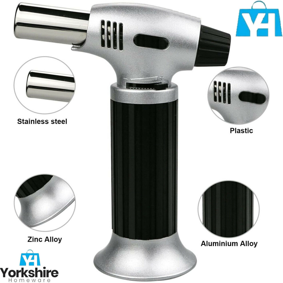 Bond Hardware Blow Torch Refillable Butane Gas Lighter Adjustable Flame Safety Lock