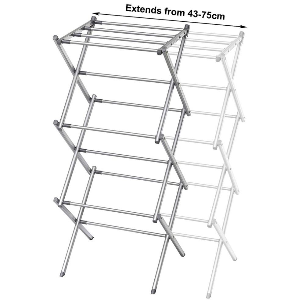 3 Tier extendable Clothes Airer Dryer Indoor Outdoor Metal Laundry Drying Rack