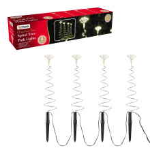 The Christmas Workshop 70699 4 x 10 LED Spiral Stake Lights - Warm White