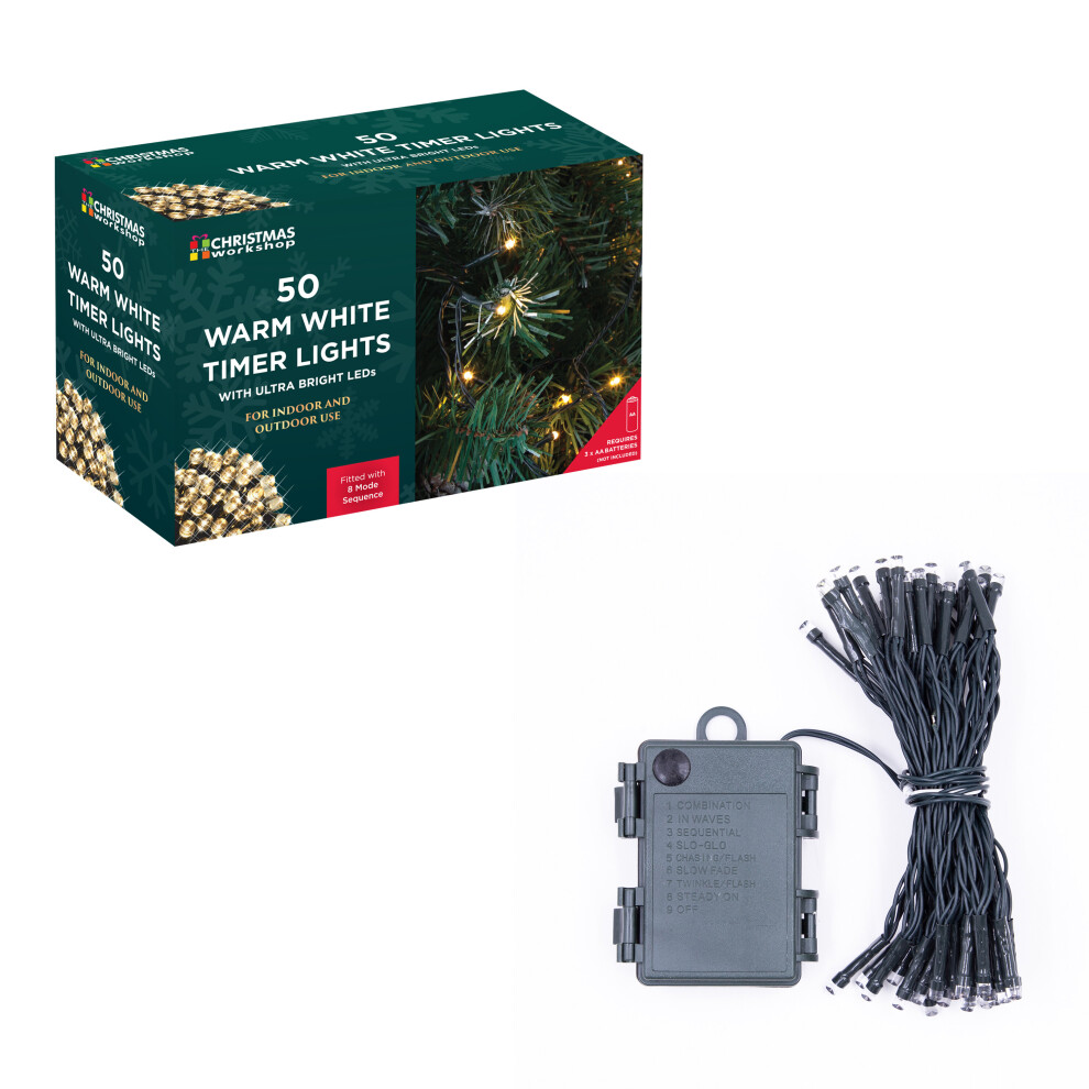 The Christmas Workshop 70310 50 Warm White LED Christmas Lights