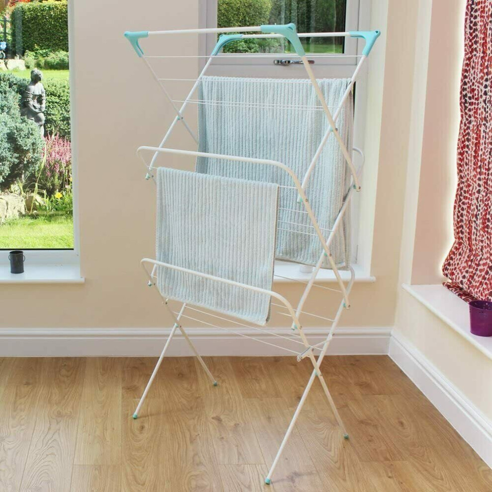 3 Tier Folding Winged Clothes Airer Indoor Outdoor Laundry Washing Drying Rack