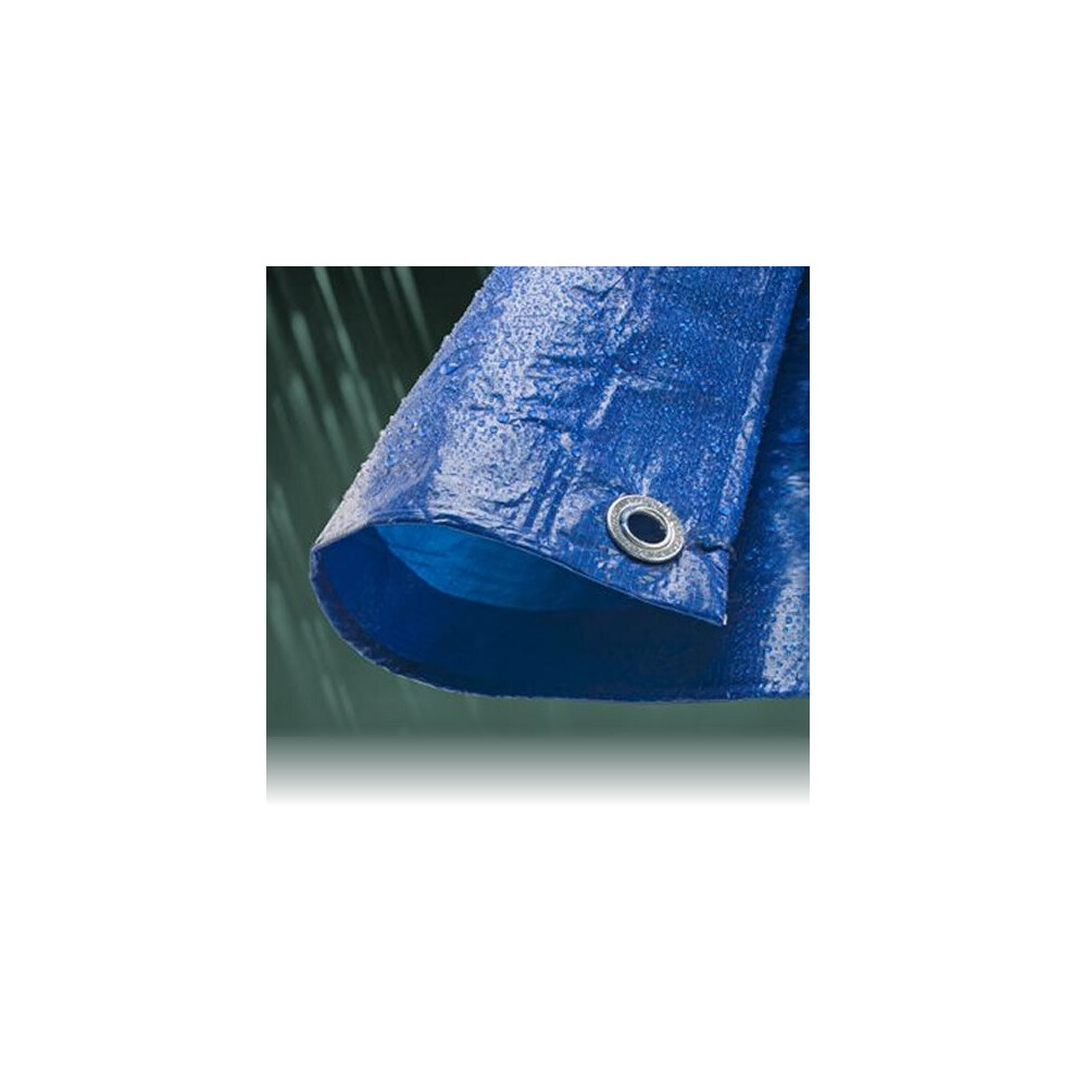 (7M x 9M, 1) Economy Blue Waterproof Tarpaulin Sheet Tarp Cover With Eyelets