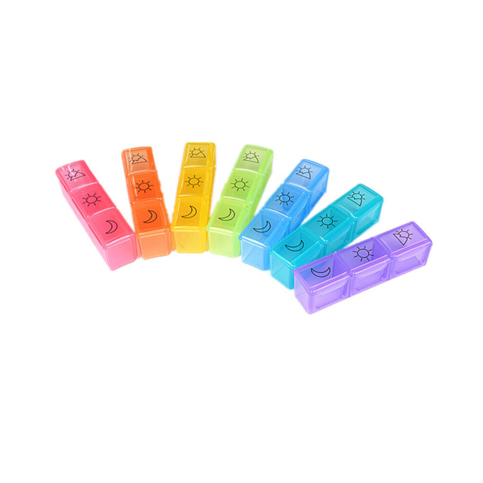 Weekly Pill Organizer Portable Travel Pill Box Case Separate Compartments Pill Supplement Container