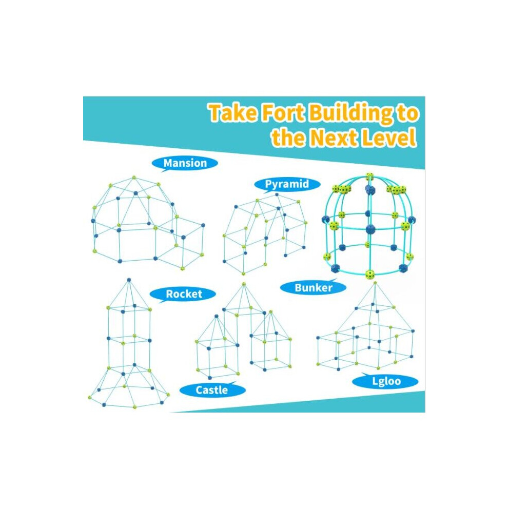 (Without night Light) Kids Fort Building Kit, 86 Pieces Forts Builder Gift Build Making Kits Toys-image-OPC-P8HRM8M-NEW