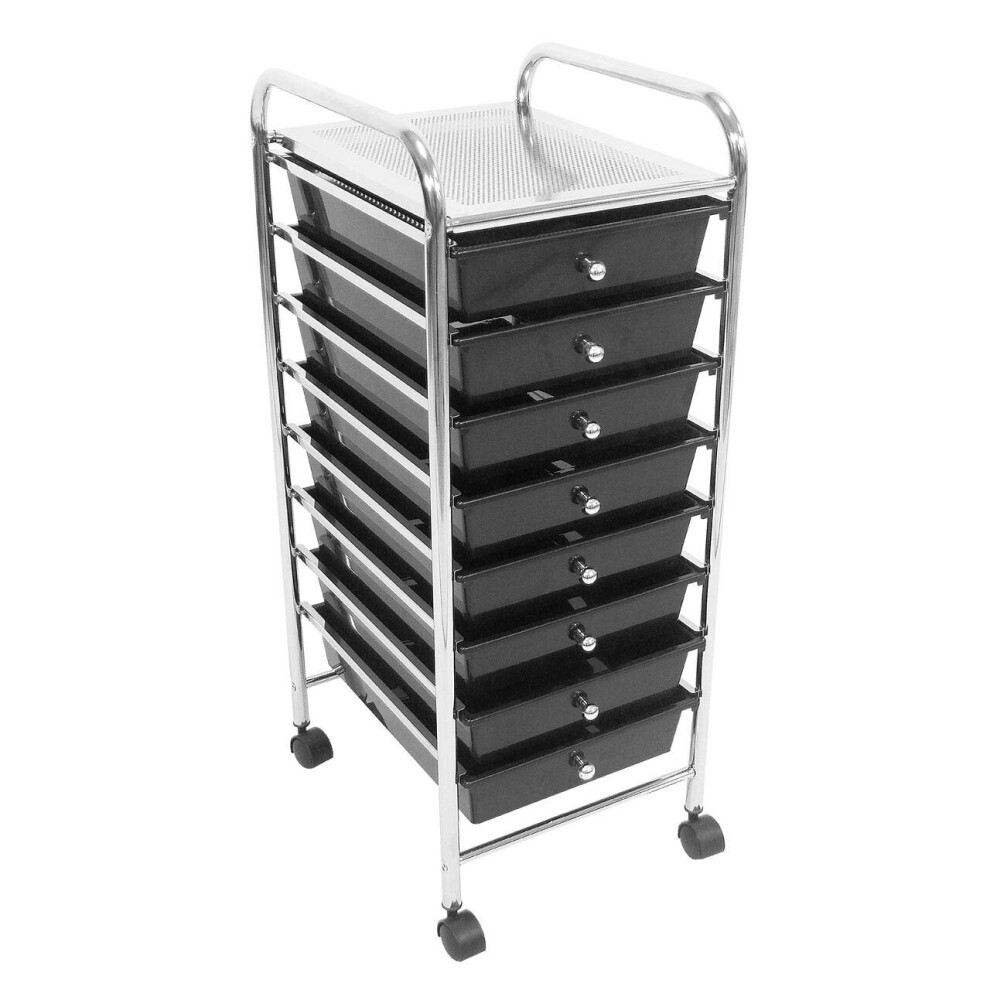 Premier Housewares 8 Plastic Drawers Trolley Black