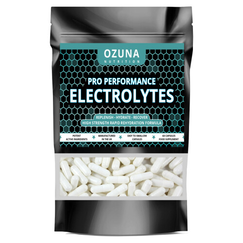 Pro Performance Electrolytes Tablets Rapid Hydration Replenish Lost Minerals & Salts | Suitable for Vegetarians | 60 Capsules