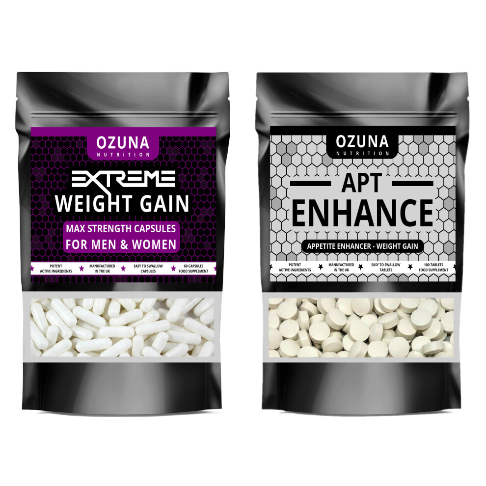 Extreme Weight Gain Anabolic & APT Appetite Enhancer Stimulant Bundle Strongest Available, Quick Weight & Muscle Growth Pills