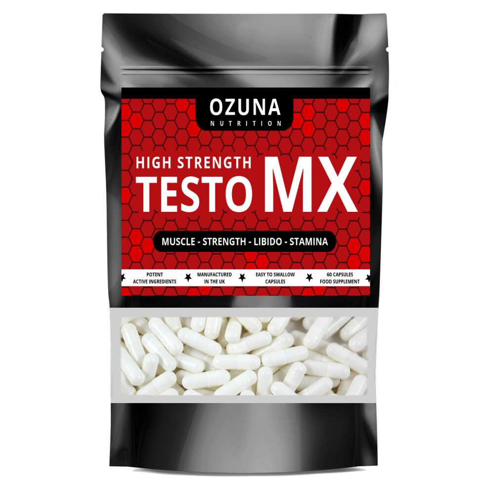 Test Booster for Men | Testosterone Support Supplement with Tribulus Terrestris, Maca Root & Ashwagandha | 60 Capsules 