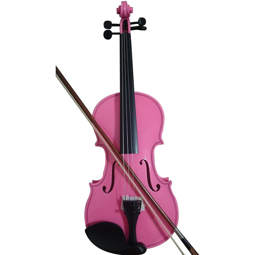 (1/4) Violin full 1/8 maple spruce with bow rosin pink