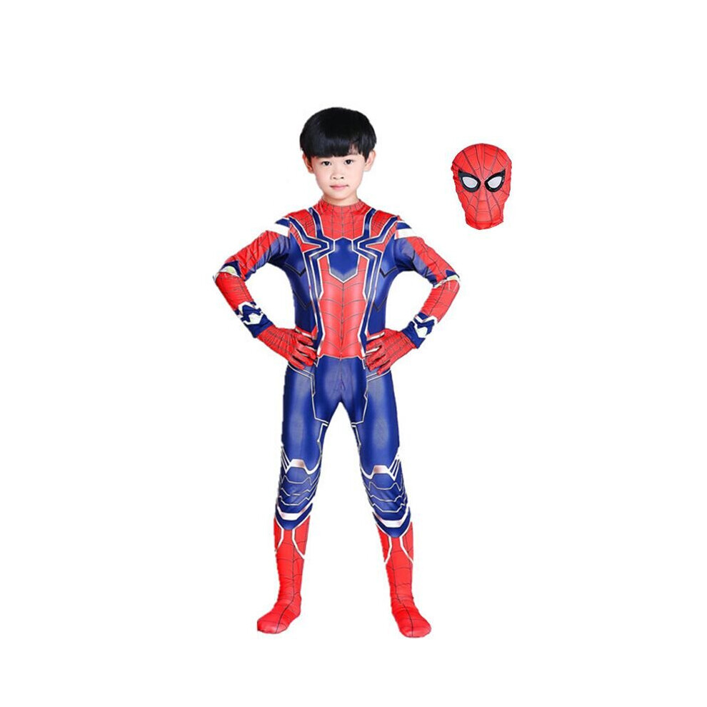 (Jumpsuit+Headcover, Kids M) Avengers Endgame Iron Spiderman Peterparker Cosplay Costume Halloween Jumpsuit Not,Specified