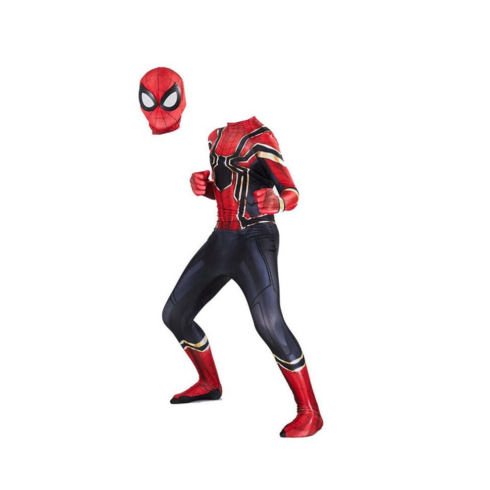 (Kids S) Spider-Man Homecoming Iron Spiderman Suit Superhero Costume Cosplay Jumpsuit Red