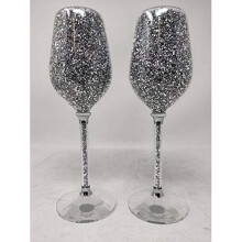 CRYSTALLIZED Set of 2 Wine Glass Goblet Gift For Him/Her Handmade