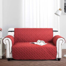 (2 Seater Sofa Cover, Burgundy Beige) Waterproof Sofa Covers Quilted Throw Washable Anti Slip Cover Couch Furniture Protector Pet