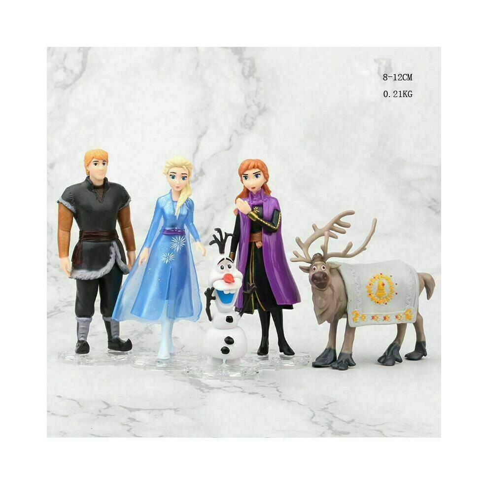 5Pcs Frozen Princess Cake Toppers Elsa Olaf Anna Figures Set Disney Toy Topper