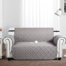 (2 Seater Sofa Cover, Grey Silver) Waterproof Sofa Covers Quilted Throw Washable Anti Slip Cover Couch Furniture Protector Pet
