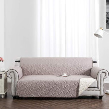 (3 Seater Sofa Cover, Cream Beige) Waterproof Sofa Covers Quilted Throw Washable Anti Slip Cover Couch Furniture Protector Pet