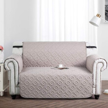 (2 Seater Sofa Cover, Cream Beige) Waterproof Sofa Covers Quilted Throw Washable Anti Slip Cover Couch Furniture Protector Pet