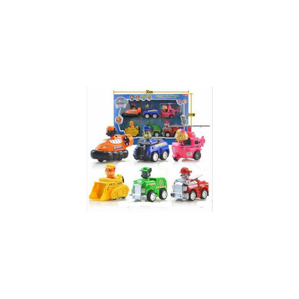 (6PCS) PAW Patrol Pull Back Car Set Patrol Car Racer Toy